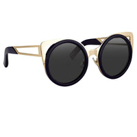 Erdem Women Sunglasses Cat Eye Navy Light Gold with Grey Graduated Lenses Category 3 EDM4C5SUN - WatchPilot