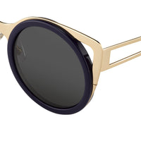 Erdem Women Sunglasses Cat Eye Navy Light Gold with Grey Graduated Lenses Category 3 EDM4C5SUN - WatchPilot