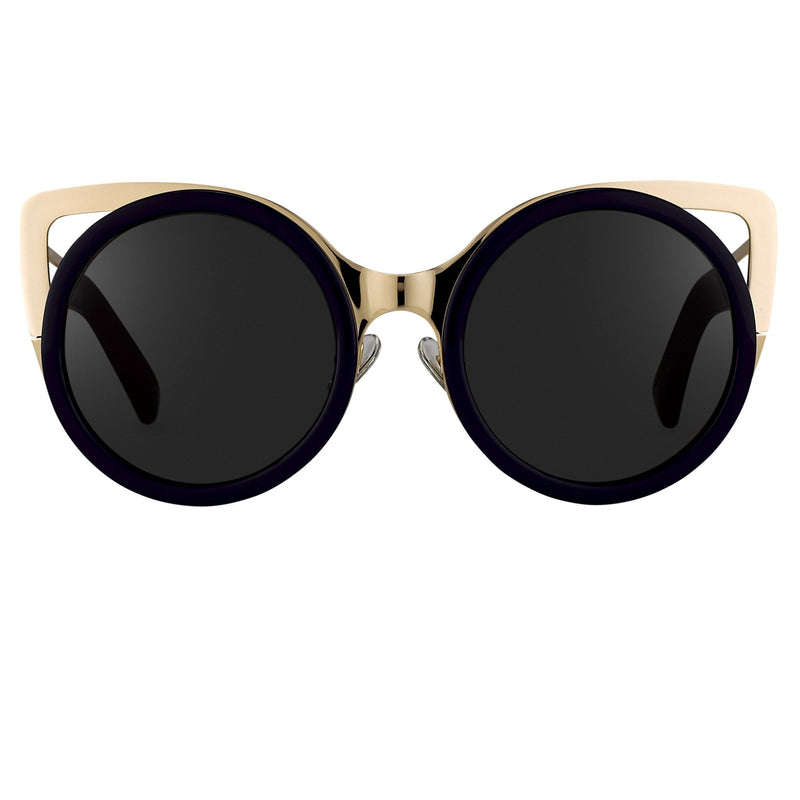 Erdem Women Sunglasses Cat Eye Navy Light Gold with Grey Graduated Lenses Category 3 EDM4C5SUN - WatchPilot