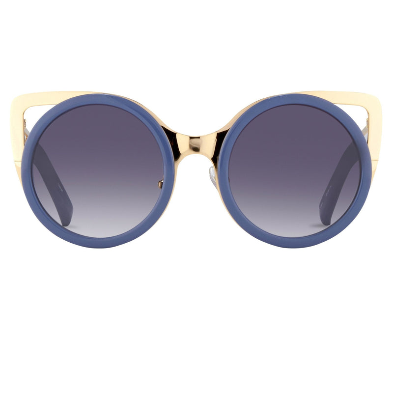 Erdem Women Sunglasses Cat Eye Slate Blue Light Gold with Grey Graduated Lenses EDM4C7SUN - WatchPilot