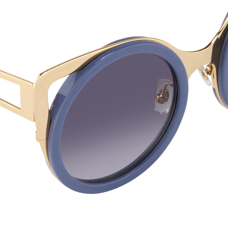 Erdem Women Sunglasses Cat Eye Slate Blue Light Gold with Grey Graduated Lenses EDM4C7SUN - WatchPilot