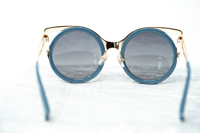 Erdem Women Sunglasses Cat Eye Slate Blue Light Gold with Grey Graduated Lenses EDM4C7SUN - WatchPilot