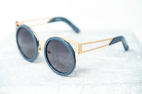 Erdem Women Sunglasses Cat Eye Slate Blue Light Gold with Grey Graduated Lenses EDM4C7SUN - WatchPilot