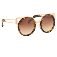 Erdem Women Sunglasses Cat Eye Tortoise Shell Light Gold with Brown Graduated Lenses EDM4C2SUN - WatchPilot