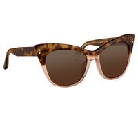 Erdem Women Sunglasses Cat Eye Tortoise Shell Rose Glitter with Brown Lenses Category 3 EDM22C1SUN - WatchPilot