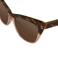 Erdem Women Sunglasses Cat Eye Tortoise Shell Rose Glitter with Brown Lenses Category 3 EDM22C1SUN - WatchPilot