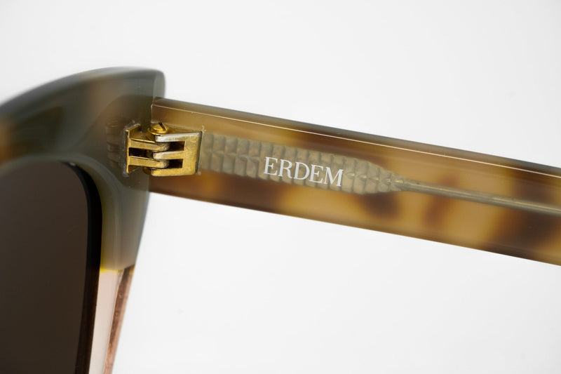 Erdem Women Sunglasses Cat Eye Tortoise Shell Rose Glitter with Brown Lenses Category 3 EDM22C1SUN - WatchPilot