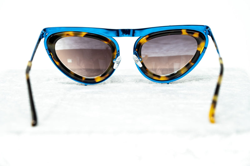 Erdem Women Sunglasses Cat Eye Tortoiseshell/Blue and Blue Mirror Lenses - EDM3C3SUN - WatchPilot