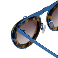 Erdem Women Sunglasses Cat Eye Tortoiseshell/Blue and Blue Mirror Lenses - EDM3C3SUN - WatchPilot