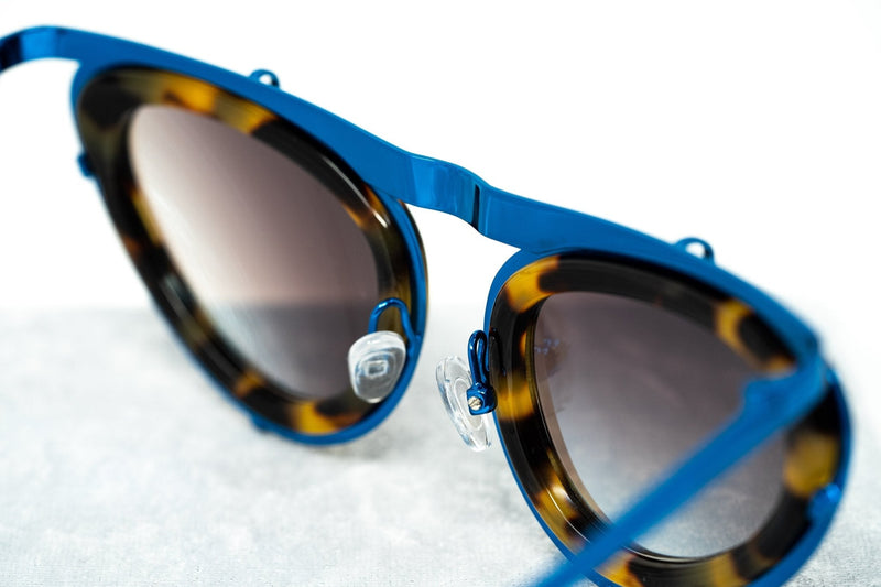 Erdem Women Sunglasses Cat Eye Tortoiseshell/Blue and Blue Mirror Lenses - EDM3C3SUN - WatchPilot