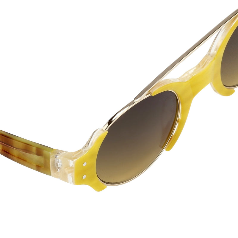 Erdem Women Sunglasses Mustard Horn Light Gold with Green Graduated Lenses EDM8C5SUN - WatchPilot