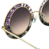 Erdem Women Sunglasses Oval Grey Pearl Purple Gold with Maroon Graduated Lenses EDM27C2SUN - WatchPilot