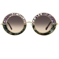 Erdem Women Sunglasses Oval Grey Pearl Purple Gold with Maroon Graduated Lenses EDM27C2SUN - WatchPilot