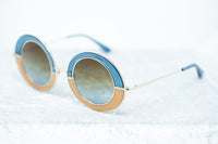 Erdem Women Sunglasses Oval Transparent Blue Amber Gold with Brown Blue Graduated Lenses EDM27C1SUN - WatchPilot