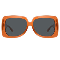 Erdem Women Sunglasses Oversized Burnt Orange Rose Gold with Grey Lenses Category 3 EDM34C4SUN - WatchPilot