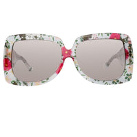 Erdem Women Sunglasses Oversized Floral Blue Rose Gold with Grey Graduated Lenses Category 3 EDM34C5SUN - WatchPilot