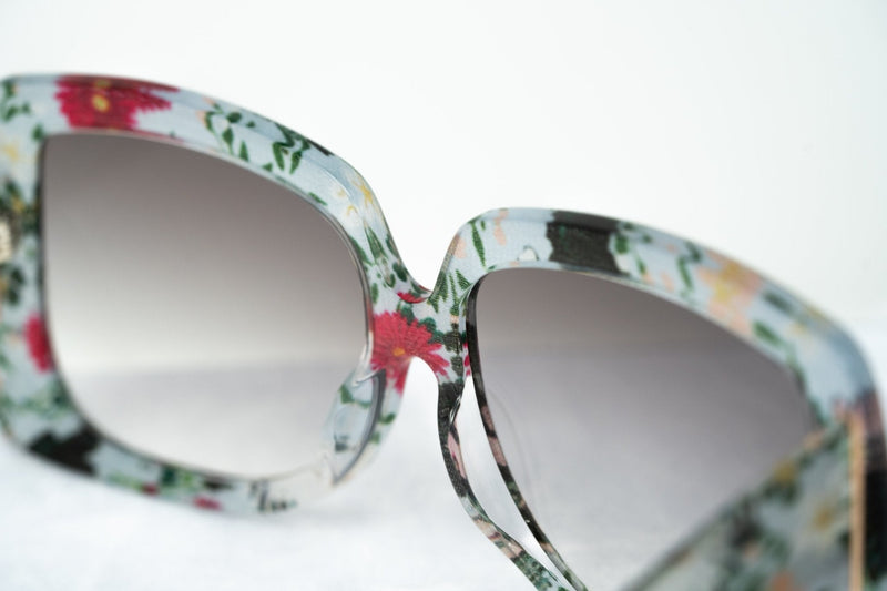 Erdem Women Sunglasses Oversized Floral Blue Rose Gold with Grey Graduated Lenses Category 3 EDM34C5SUN - WatchPilot