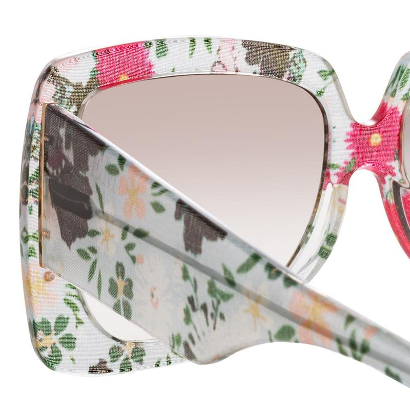 Erdem Women Sunglasses Oversized Floral Blue Rose Gold with Grey Graduated Lenses Category 3 EDM34C5SUN - WatchPilot