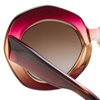 Erdem Women Sunglasses Oversized Pink Gold with Brown Graduated Lenses EDM33C1SUN - WatchPilot