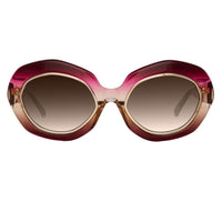 Erdem Women Sunglasses Oversized Pink Gold with Brown Graduated Lenses EDM33C1SUN - WatchPilot