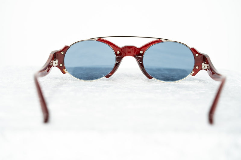 Erdem Women Sunglasses Red Marble Light Gold with Blue Lenses Category 3 EDM8C4SUN - WatchPilot