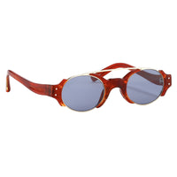 Erdem Women Sunglasses Red Marble Light Gold with Blue Lenses Category 3 EDM8C4SUN - WatchPilot