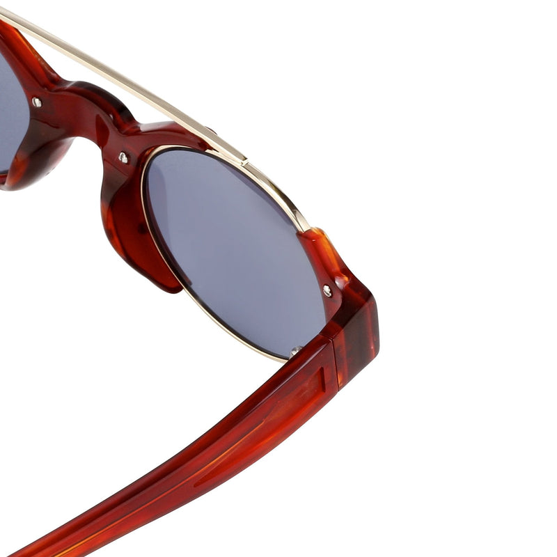 Erdem Women Sunglasses Red Marble Light Gold with Blue Lenses Category 3 EDM8C4SUN - WatchPilot