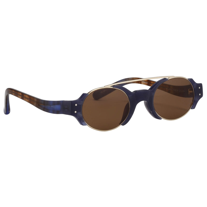 Erdem Women Sunglasses Royal Blue Light Gold with Brown Lenses EDM8C3SUN - WatchPilot