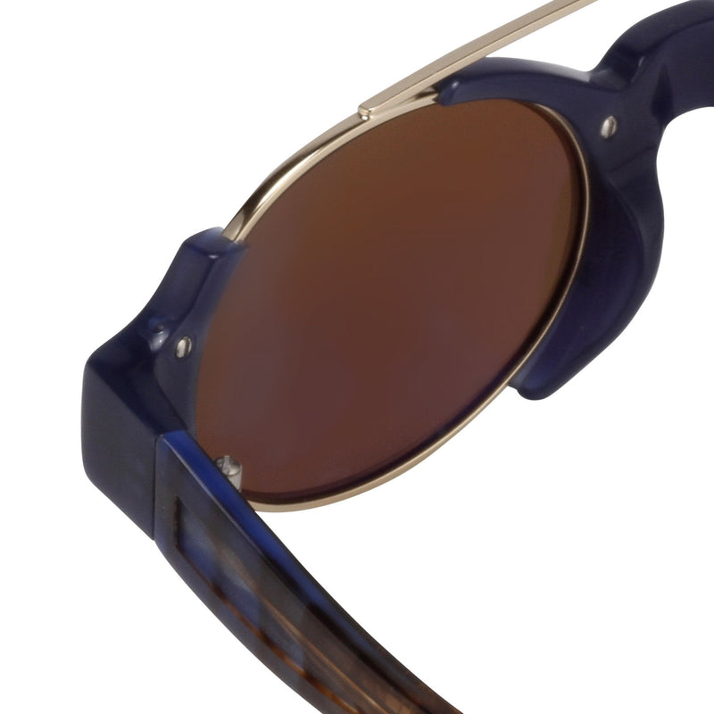 Erdem Women Sunglasses Royal Blue Light Gold with Brown Lenses EDM8C3SUN - WatchPilot