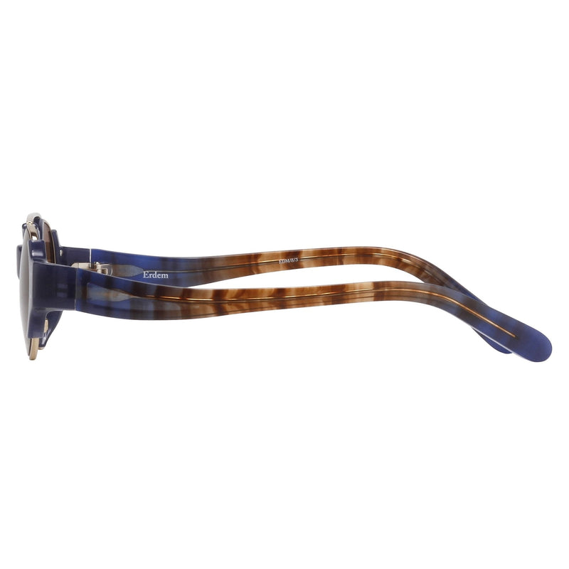 Erdem Women Sunglasses Royal Blue Light Gold with Brown Lenses EDM8C3SUN - WatchPilot