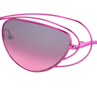 Erdem Women Sunglasses Special Frame Purple with Pink/Grey Graduated Mirrored Lenses Category 3 - EDM2C1SUN - WatchPilot