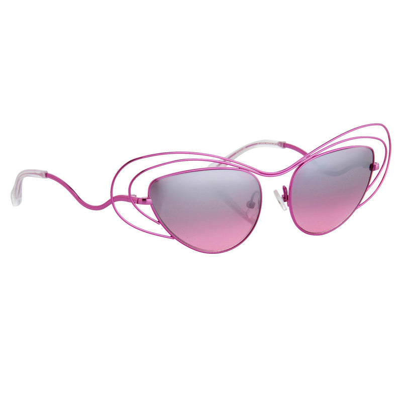 Erdem Women Sunglasses Special Frame Purple with Pink/Grey Graduated Mirrored Lenses Category 3 - EDM2C1SUN - WatchPilot