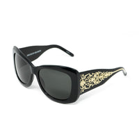 Erickson Beamon Sunglasses Oversized Black Gold With Dark Grey Lenses 8EB2C1BLACK - WatchPilot