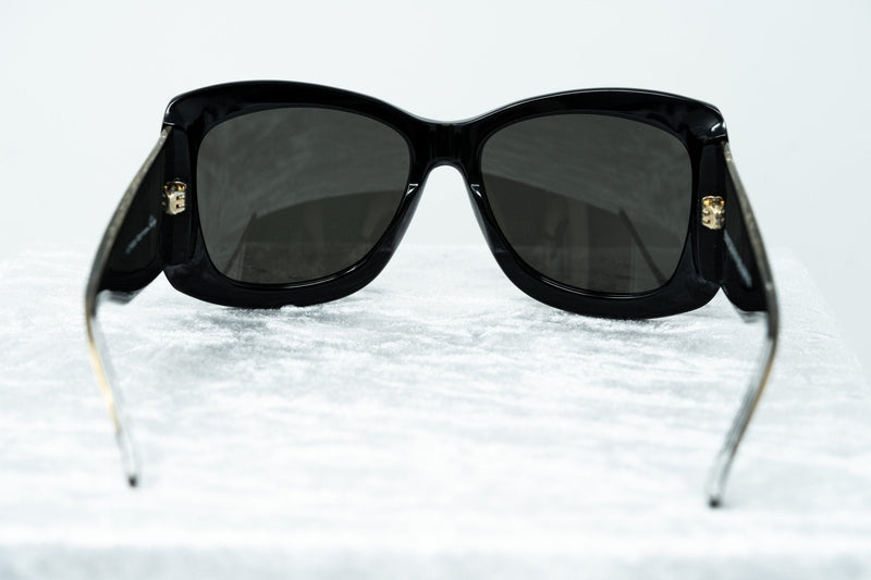 Erickson Beamon Sunglasses Oversized Black Gold With Dark Grey Lenses 8EB2C1BLACK - WatchPilot