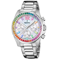 Festina Chrono Rainbow Ladies Silver Watch F20606/2