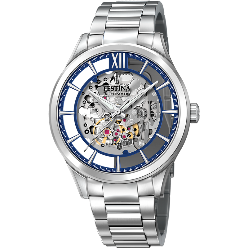 Festina Skeleton Auto Men's Silver Watch F20630/3