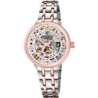 Festina Skeleton Auto Ladies Two-Tone Watch F20615/1