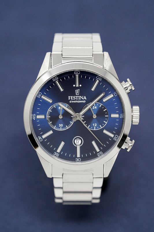 Festina Watch Blue Chrono Stainless Steel F16826-B - Watches & Crystals