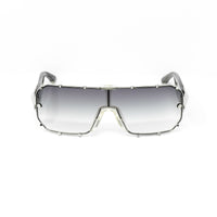 Giles Deacon Sunglasses Shield Black Horn Silver With Category 3 Grey Graduated Lenses 9GILES1C2BLACK -WatchPilot