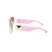 Giles Deacon Sunglasses Shield Pink/White Gold With Category 3 Gold Mirror Graduated Lenses 9GILES1C5PINK -WatchPilot