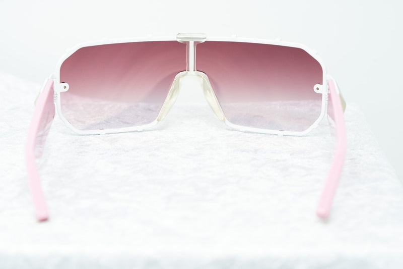 Giles Deacon Sunglasses Shield Pink/White Gold With Category 3 Gold Mirror Graduated Lenses 9GILES1C5PINK -WatchPilot