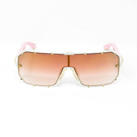 Giles Deacon Sunglasses Shield Pink/White Gold With Category 3 Gold Mirror Graduated Lenses 9GILES1C5PINK -WatchPilot