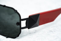 Giles Deacon Sunglasses Shield Red Black With Category 3 Dark Grey Graduated Lenses 9GILES1C4RED -WatchPilot