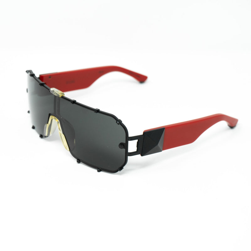 Giles Deacon Sunglasses Shield Red Black With Category 3 Dark Grey Graduated Lenses 9GILES1C4RED -WatchPilot