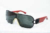 Giles Deacon Sunglasses Shield Red Black With Category 3 Dark Grey Graduated Lenses 9GILES1C4RED -WatchPilot