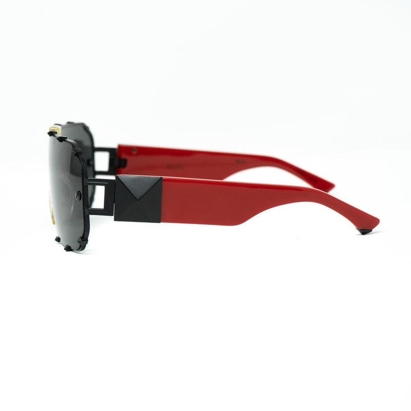 Giles Deacon Sunglasses Shield Red Black With Category 3 Dark Grey Graduated Lenses 9GILES1C4RED -WatchPilot