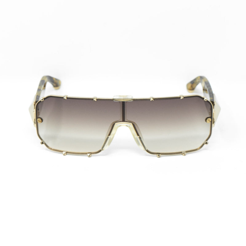 Giles Deacon Sunglasses Shield Tortoise Shell Gold With Category 3 Brown Graduated Lenses 9GILES1C1TSHELL -WatchPilot