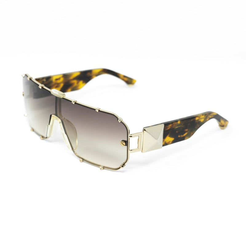 Giles Deacon Sunglasses Shield Tortoise Shell Gold With Category 3 Brown Graduated Lenses 9GILES1C1TSHELL -WatchPilot