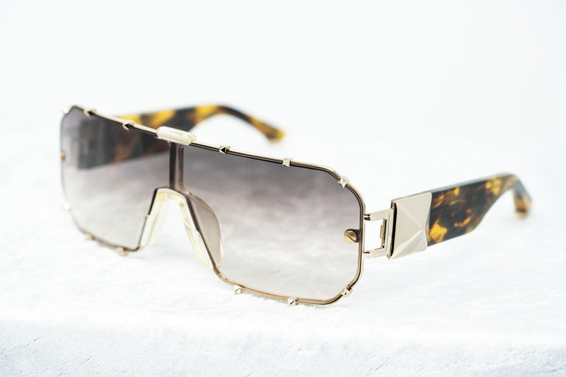 Giles Deacon Sunglasses Shield Tortoise Shell Gold With Category 3 Brown Graduated Lenses 9GILES1C1TSHELL -WatchPilot