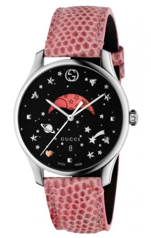 Gucci Watch G-Timeless Ladies 36mm Moon-Phase Pink YA1264046 - Watches & Crystals